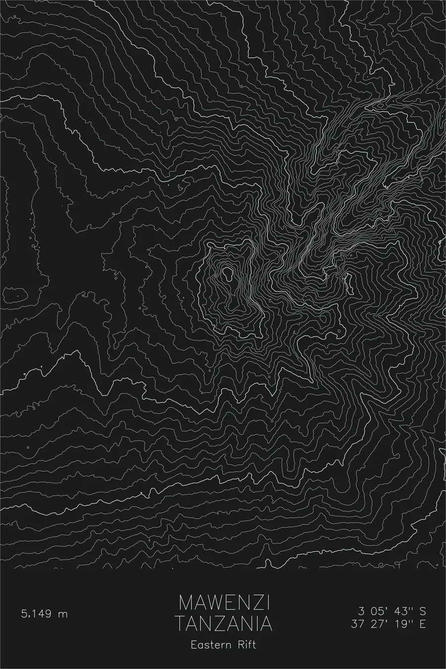 Mount Kilimanjaro / Mawenzi, Black colorway