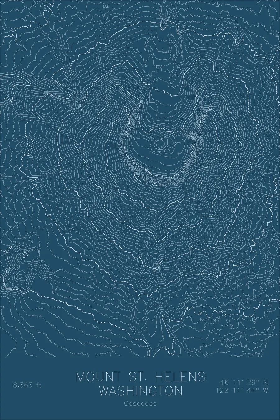 Mount St. Helens — Blue