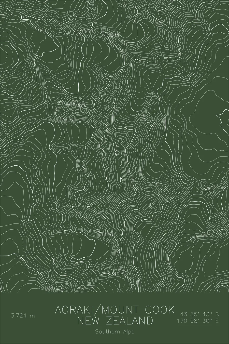 Aoraki/Mount Cook, Green colorway