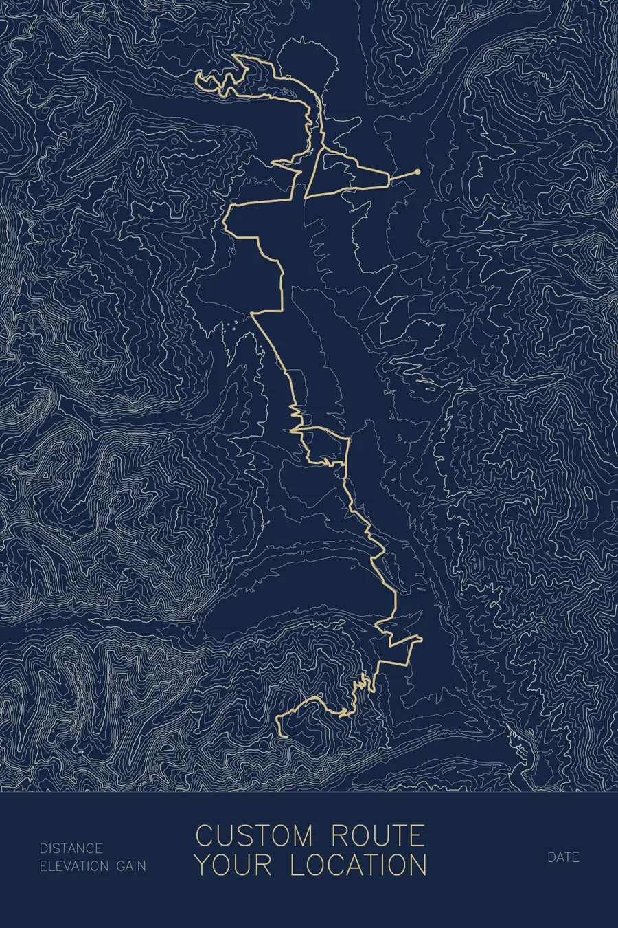 Custom Route Map, Navy colorway