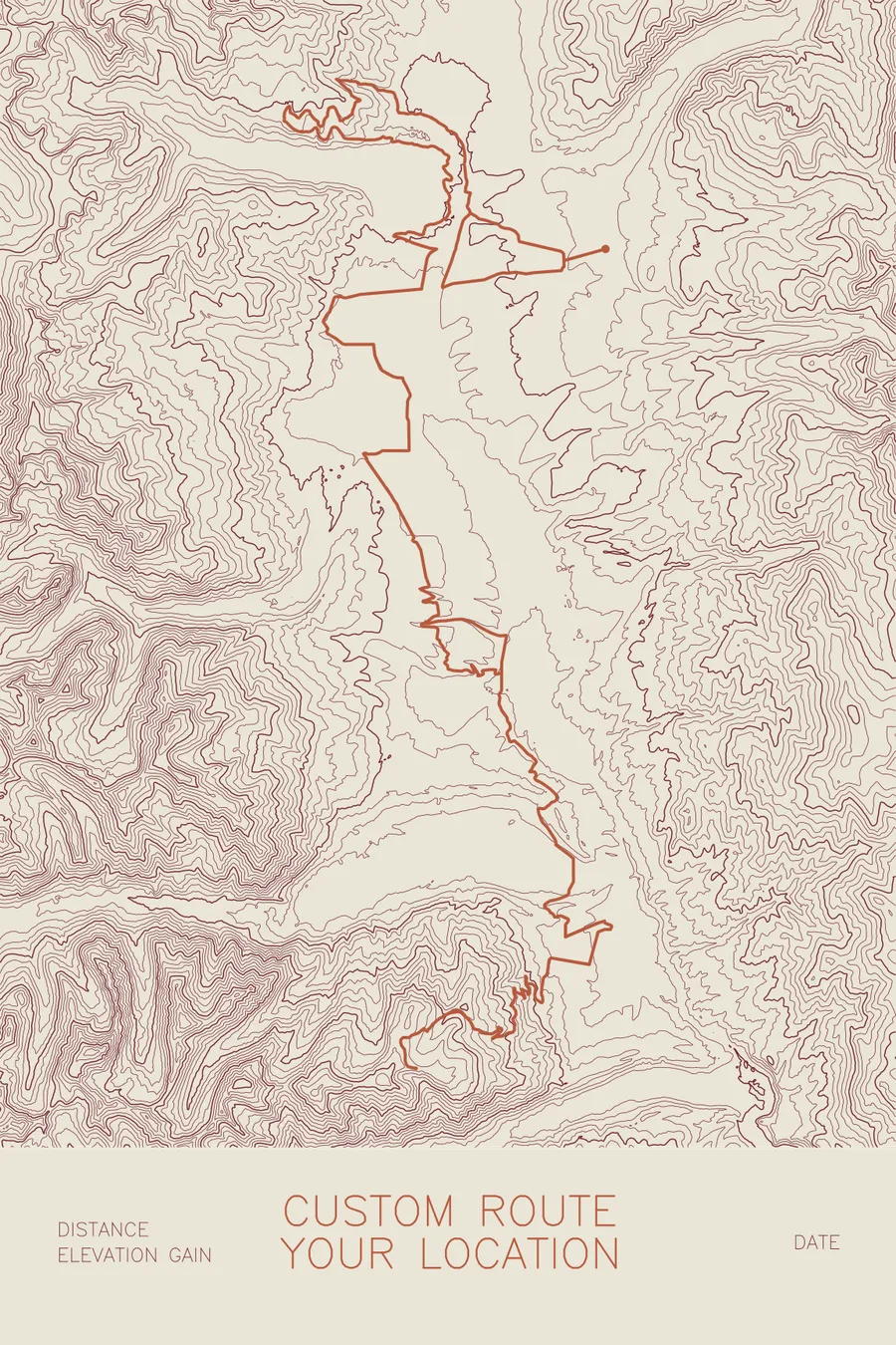 Custom Route Map, Tan colorway